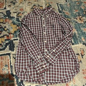 EUC Ralph Lauren Boys M (10/12) Button-Down, red plaid.